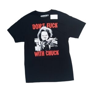 NWT Chucky Horror Black Graphic Tee Don't Fk With Chuck T-shirt M Spencer's